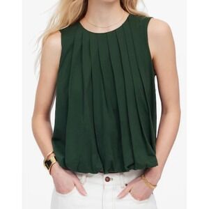 NWOT Madewell Size Medium Summit Green Sleeveless Crewneck Bubble Top Sleeveless